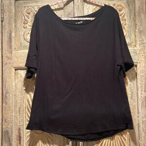 NWOT J.Crew Slub Cotton Ballet Neck Tee /Black, 2X/